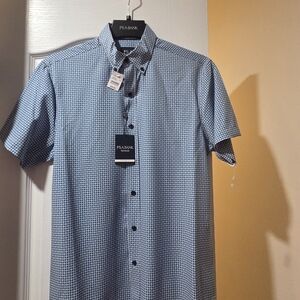 Jos. A. Bank Navy Checkered Casual Shirt
